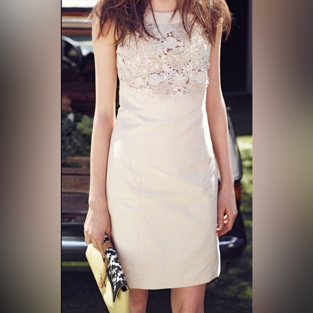 Anthropologie | Postmark Oleander Openwork Shift Dress Size 6